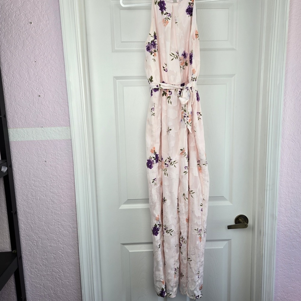 Zunie Floral Burnout Pants Jumpsuit Pink Girls Size‎ 14 Spring Easter Romper